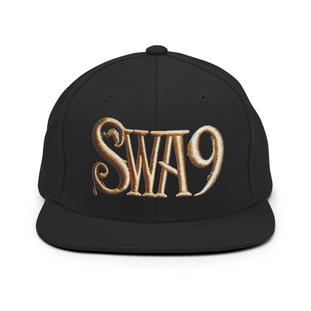 Limited Edition SWA9 Snapback featuring the SWA9 logo in a structured, high-profile design with a flat brim. Perfect for snapback hats for men, baseball caps for men, baseball caps for women, and custom baseball caps enthusiasts. Ideal for those who love flat brimmed hats and mens flat brim hats.