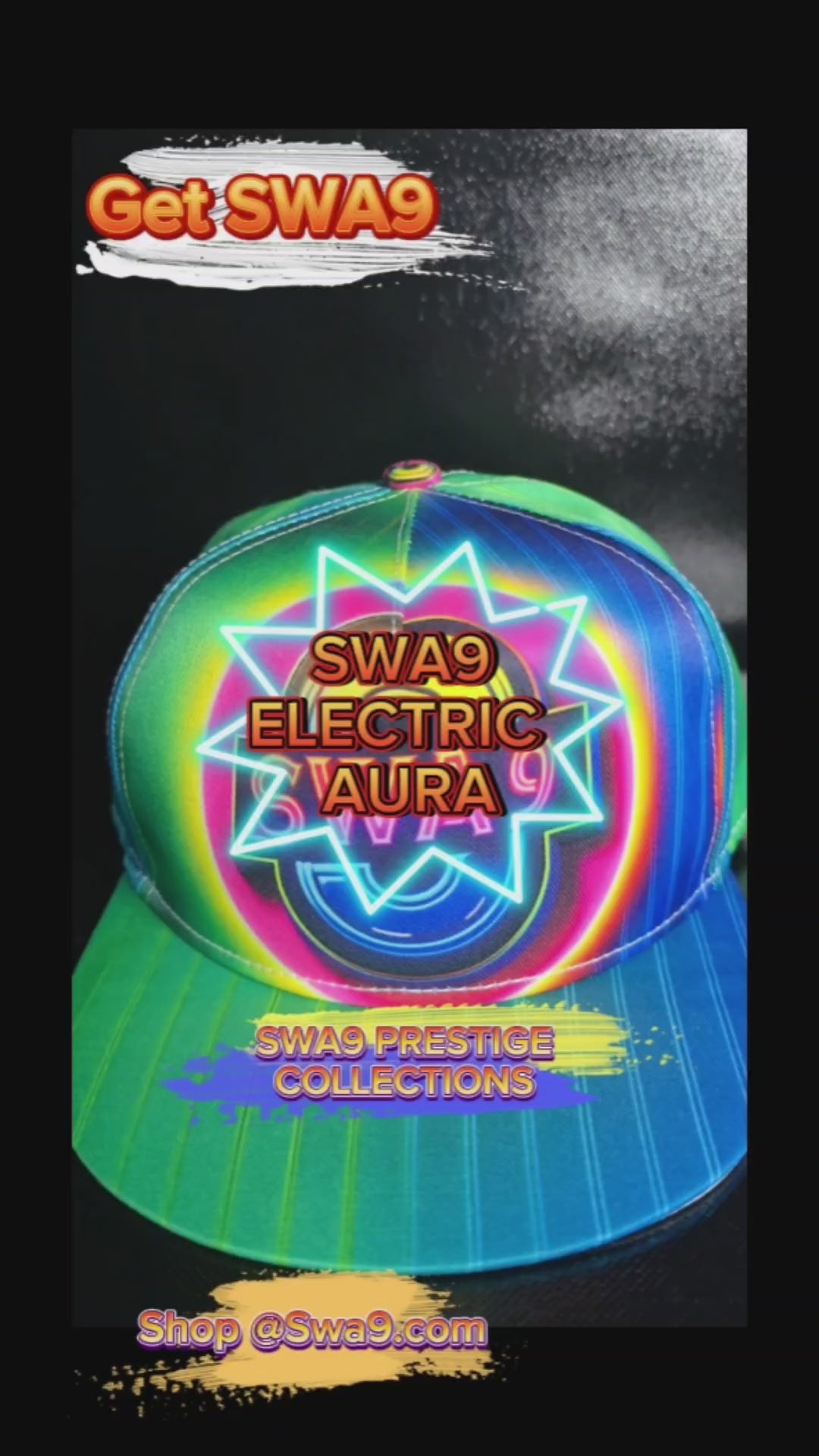 Limited-Edition Electric Aura SWA9 Snapback: Futuristic style in vibrant neon. Perfect for trendsetters. Get yours now!