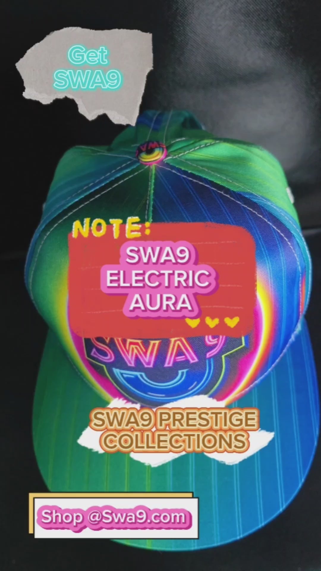 Limited-Edition Electric Aura SWA9 Snapback: Futuristic style in vibrant neon. Perfect for trendsetters. Get yours now!