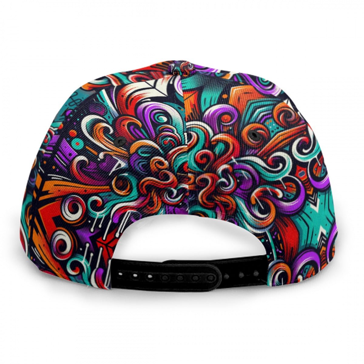 Vibrant Limited-Edition SWA9 Psychedelic Waves Snapback Baseball Cap featuring colorful swirl patterns and a bold SWA9 logo, highlighting superior craftsmanship and exclusive design.